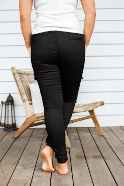 Florence Denim Joggers in Black