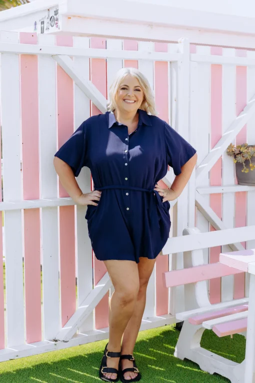 Giulia Playsuit in Navy
