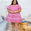 Greta Party Dress in Gingham Red