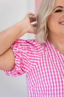 Greta Party Dress in Gingham Mix