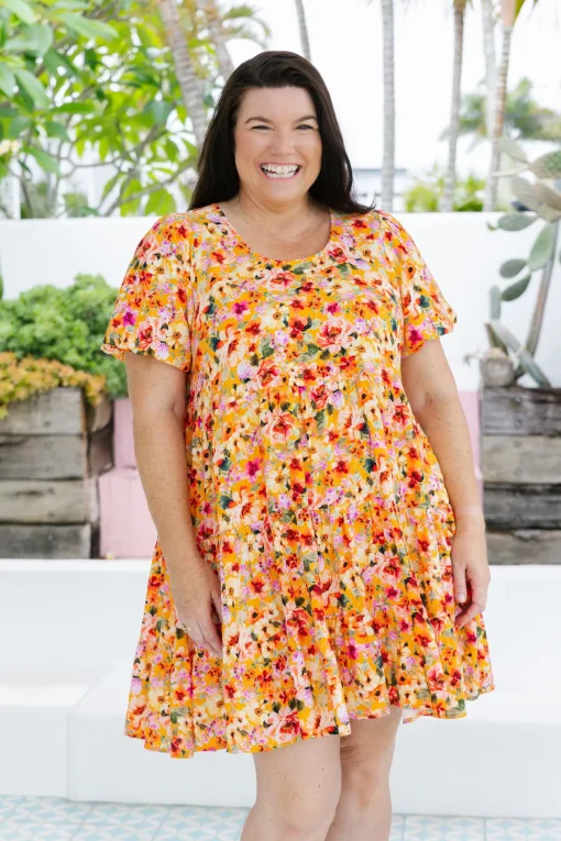 Greta Party Dress in Sunshine Floral