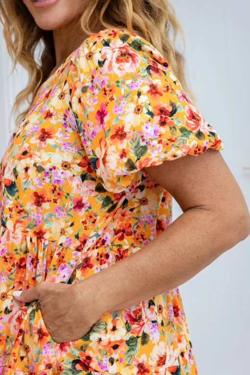 Greta Party Dress in Sunshine Floral