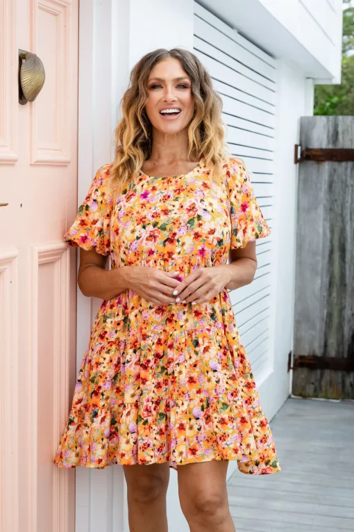 Greta Party Dress in Sunshine Floral