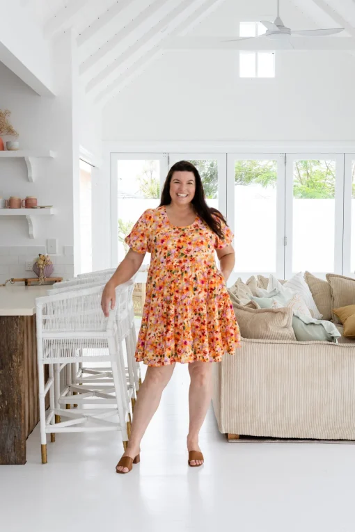 Greta Party Dress in Sunshine Floral