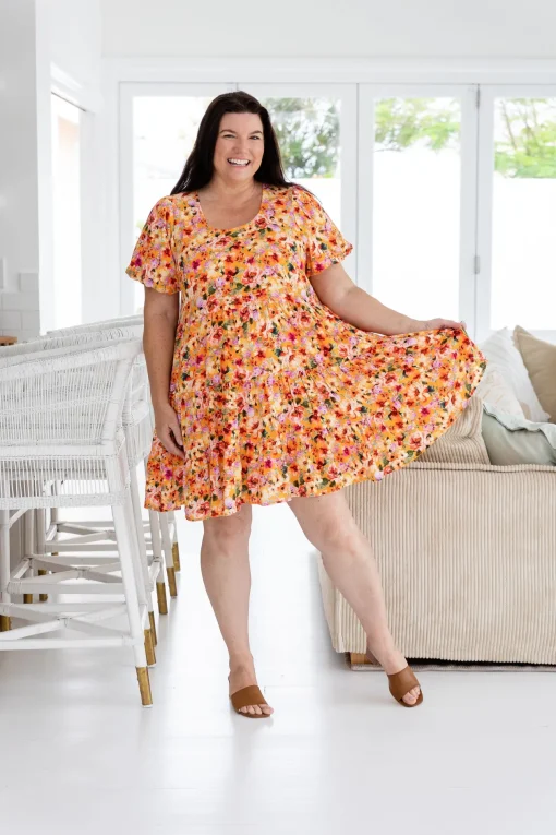 Greta Party Dress in Sunshine Floral