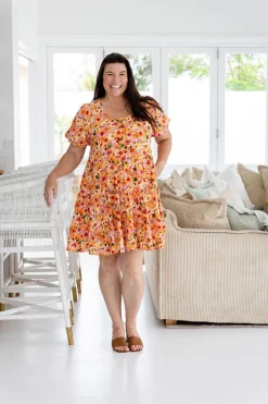 Greta Party Dress in Sunshine Floral