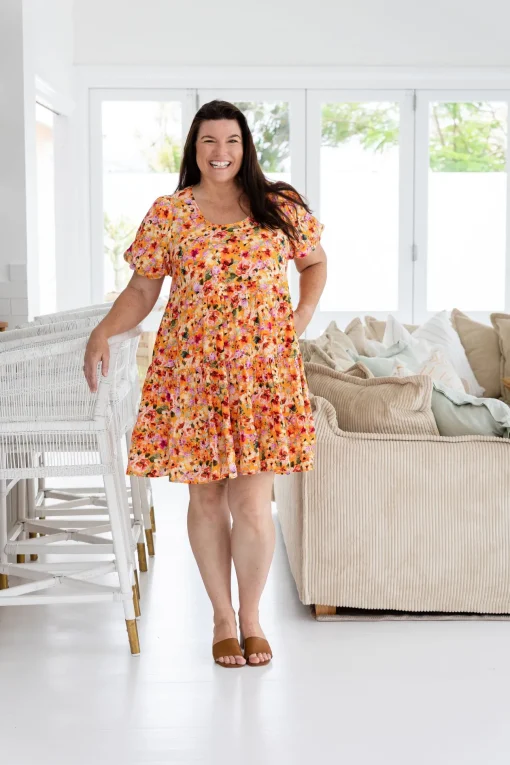 Greta Party Dress in Sunshine Floral