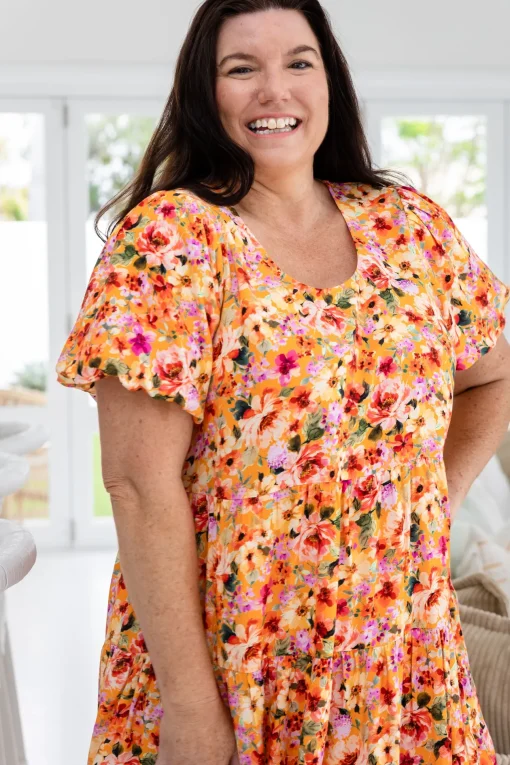 Greta Party Dress in Sunshine Floral