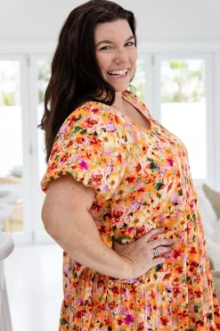 Greta Party Dress in Sunshine Floral