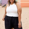 Harlow Linen Blend Shorts in Black