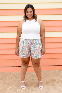 Harlow Linen Blend Shorts in Shay Paisley