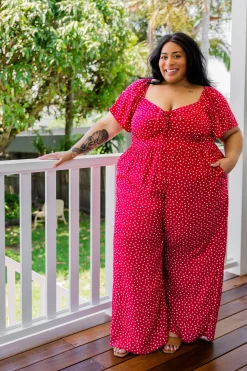 Hazel Jumpsuit in Red