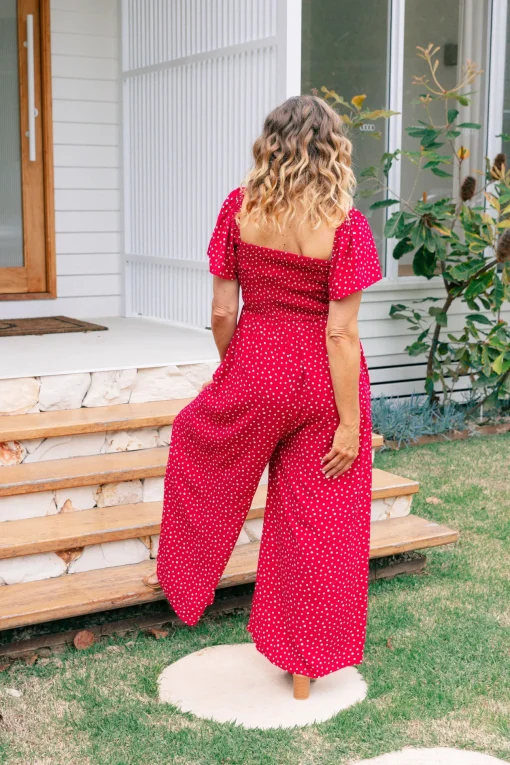 Hazel Jumpsuit in Red