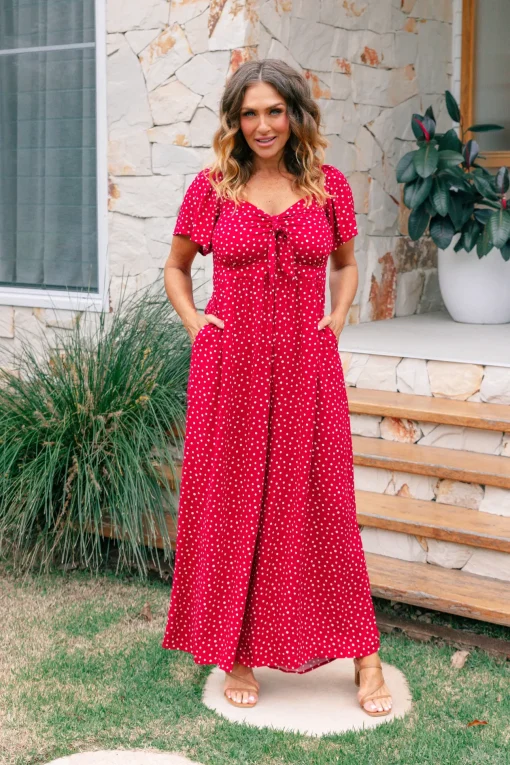 Hazel Jumpsuit in Red