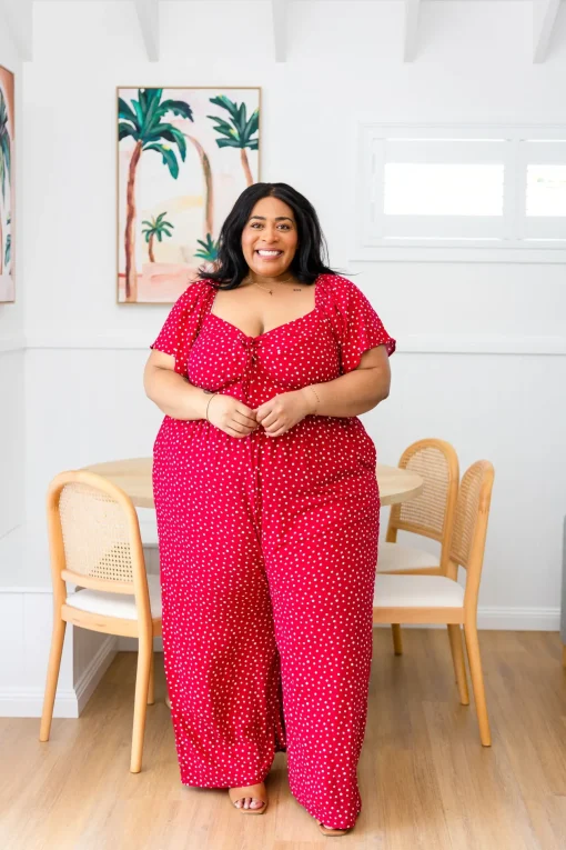 Hazel Jumpsuit in Red