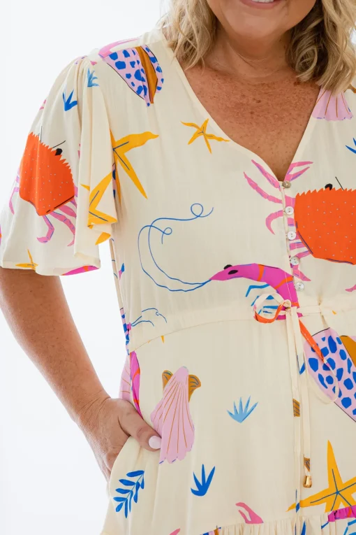 Isla Bamboo Blend Dress in Crabby Patty
