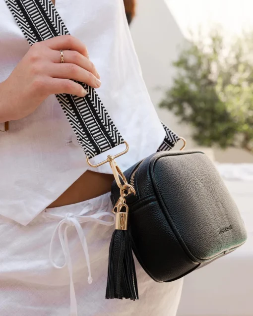 Jacinta Eddie Crossbody Bag in Black/White by Louenhide