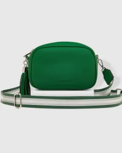 Jacinta Metallic Crossbody Bag in Green by Louenhide