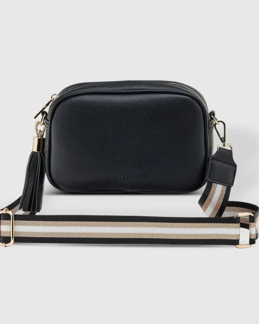 Jacinta Metallic Crossbody Bag in Black by Louenhide