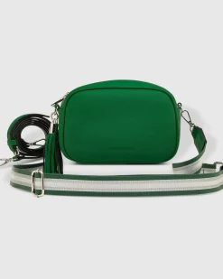 Jacinta Metallic Crossbody Bag in Green by Louenhide