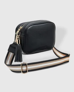 Jacinta Metallic Crossbody Bag in Black by Louenhide