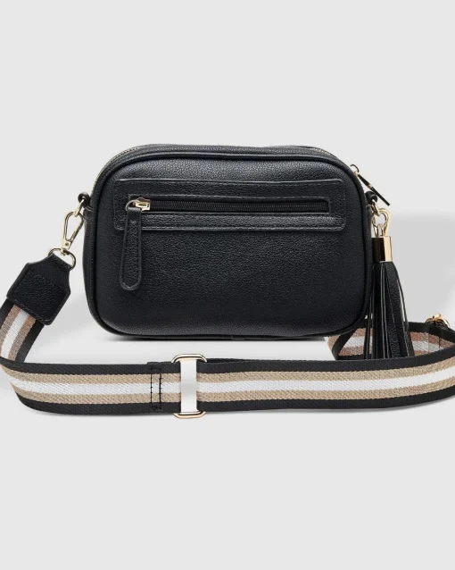 Jacinta Metallic Crossbody Bag in Black by Louenhide