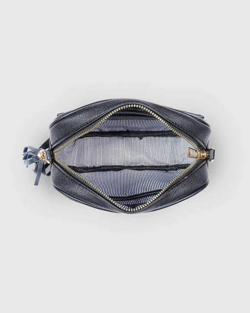 Jacinta Metallic Crossbody Bag in Black by Louenhide