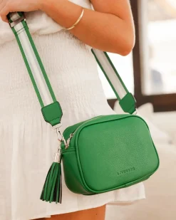 Jacinta Metallic Crossbody Bag in Green by Louenhide