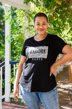 J'Adore Paris T-Shirt in Black