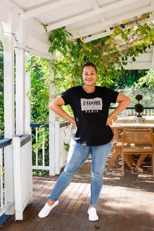 J'Adore Paris T-Shirt in Black