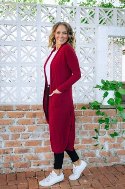 Jane Cardigan in Burgundy