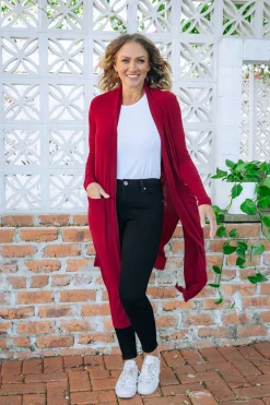 Jane Cardigan in Burgundy
