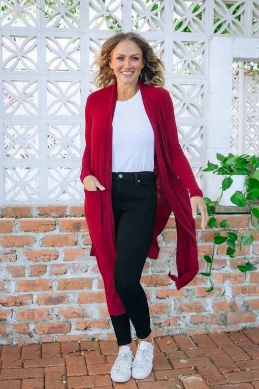 Jane Cardigan in Burgundy