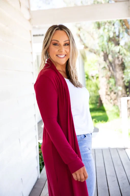 Jane Cardigan in Burgundy