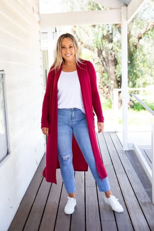 Jane Cardigan in Burgundy