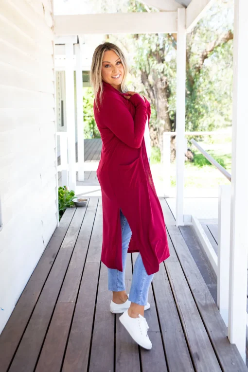 Jane Cardigan in Burgundy