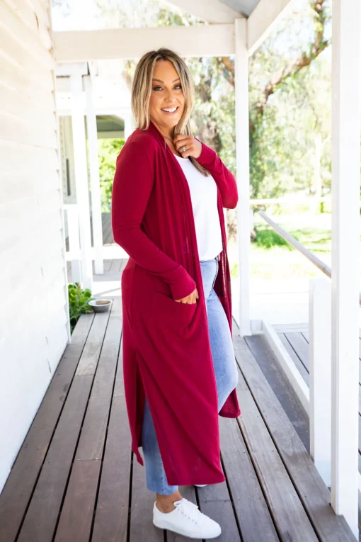 Jane Cardigan in Burgundy