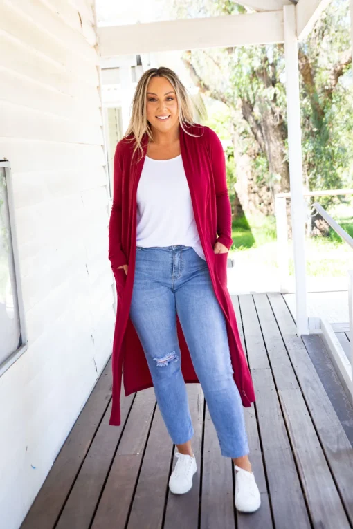 Jane Cardigan in Burgundy