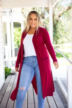 Jane Cardigan in Burgundy