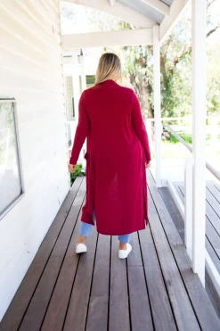 Jane Cardigan in Burgundy