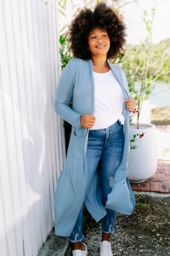 Jane Cardigan in Dusty Blue