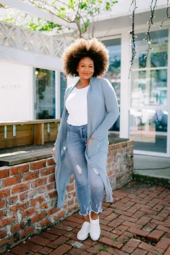 Jane Cardigan in Dusty Blue