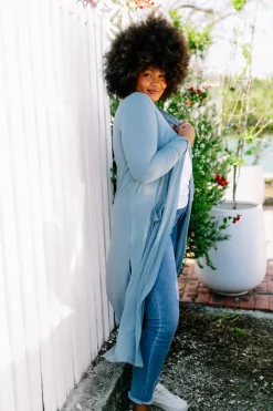 Jane Cardigan in Dusty Blue