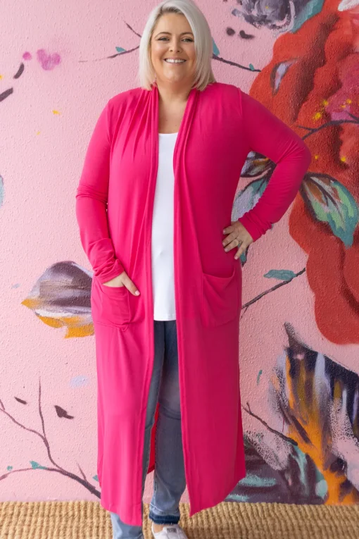 Jane Cardigan in Hot Pink
