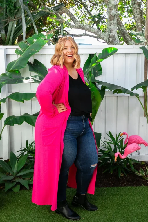 Jane Cardigan in Hot Pink