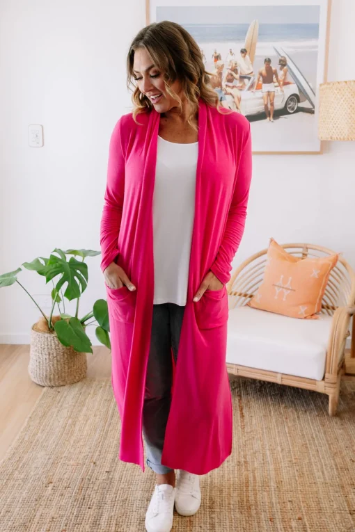 Jane Cardigan in Hot Pink