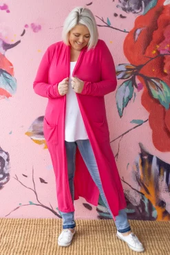 Jane Cardigan in Hot Pink