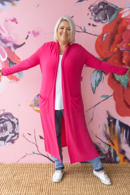Jane Cardigan in Hot Pink