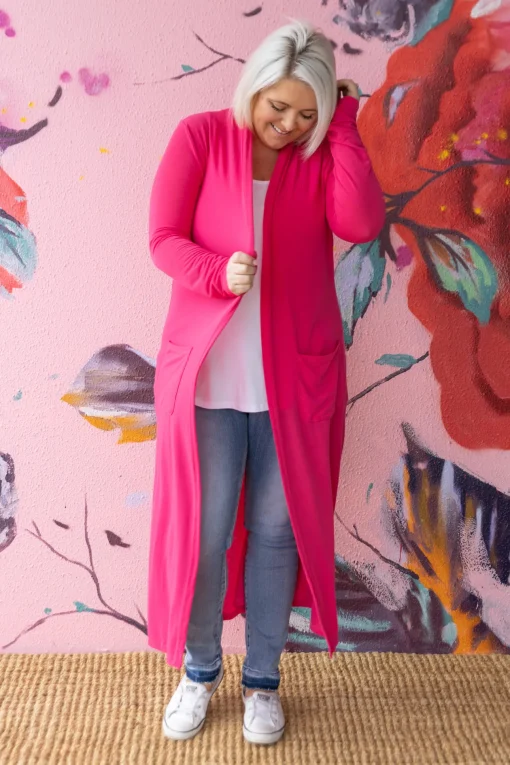 Jane Cardigan in Hot Pink
