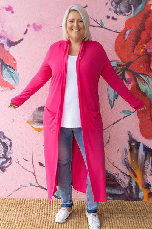 Jane Cardigan in Hot Pink